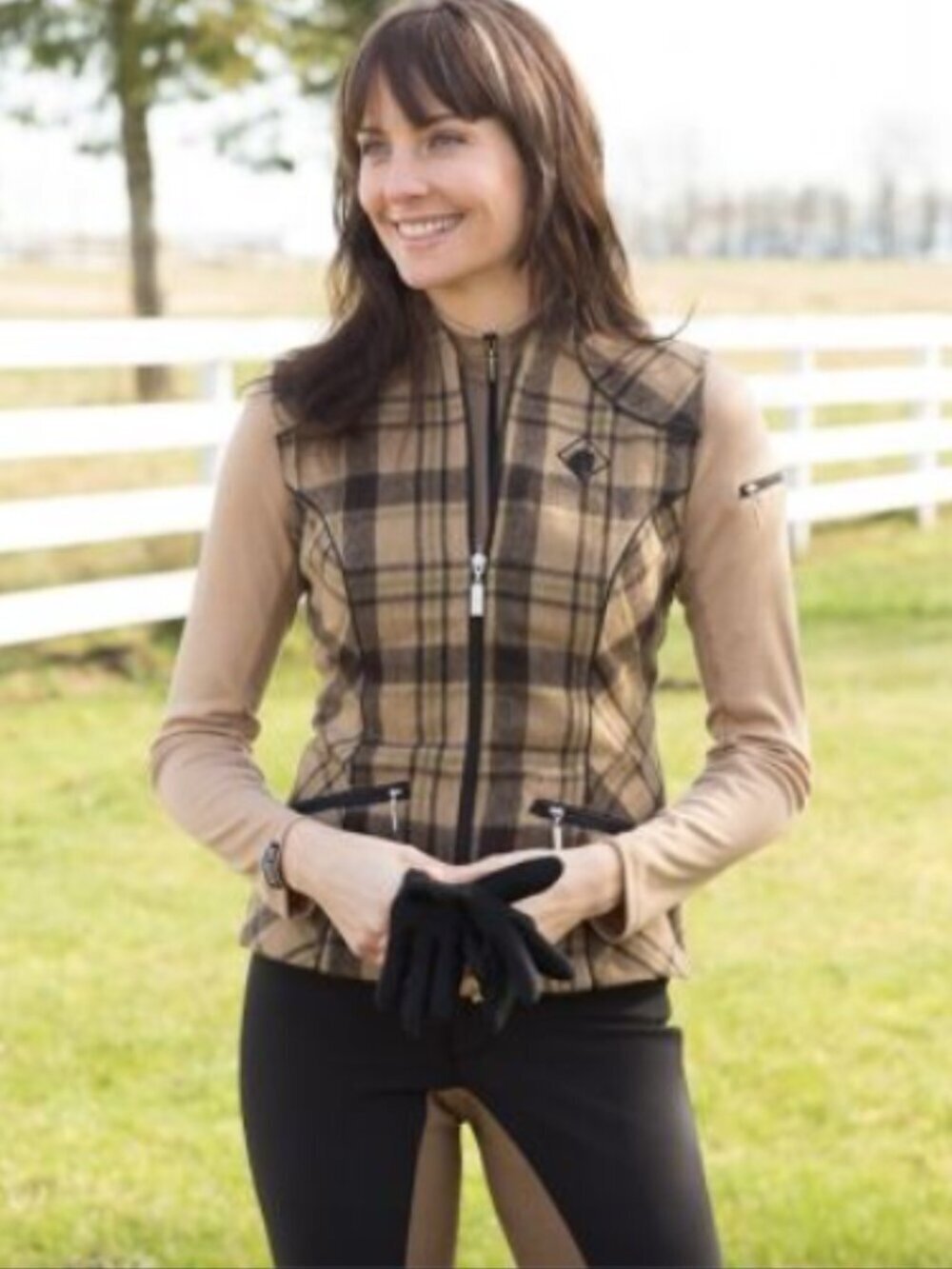 Arista Equestrian Wool Plaid Vest M